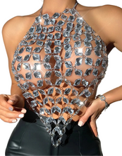 Load image into Gallery viewer, Crystal Chain Halter Tank Top