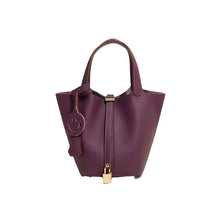 Load image into Gallery viewer, Genuine Leather Bucket Tote Bag
