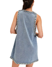 Load image into Gallery viewer, Crystal Lined Denim Mini Dress-Modern Baby Las Vegas