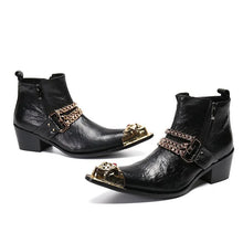 Load image into Gallery viewer, Black Gold Accent Chain Boots-Modern Baby Las Vegas