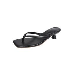 Load image into Gallery viewer, Leather Kitten Heel Sandals