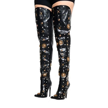 Load image into Gallery viewer, Luxury Gold Crystal Thigh-high Boots-Modern Baby Las Vegas