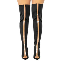 Load image into Gallery viewer, Hollow Out Clear Suede Patch Boots-Modern Baby Las Vegas