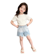 Load image into Gallery viewer, Crystal Speckled Ombre Denim Shorts