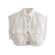 Load image into Gallery viewer, Denim Pocket Crop Top-Modern Baby Las Vegas