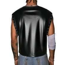 Load image into Gallery viewer, Leather Sleeveless Grommet Top