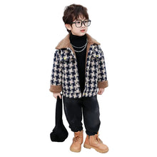 Load image into Gallery viewer, Blue Houndstooth Patch Coat
