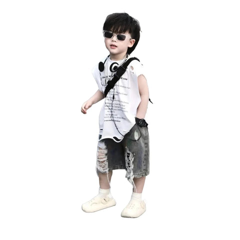 Distressed Denim Set-Modern Baby Las Vegas