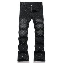 Load image into Gallery viewer, Black Crystal Boot Cut Jeans