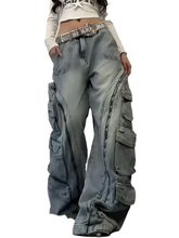Load image into Gallery viewer, Zipper Multi-pocket Denim Jeans-Modern Baby Las Vegas