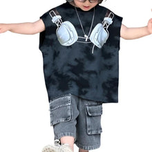 Load image into Gallery viewer, Headphone Top Pocket Denim Short Set-Modern Baby Las Vegas