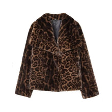 Load image into Gallery viewer, Thick Leopard Faux Fur Coat
