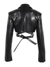 Load image into Gallery viewer, Wrap Leather Crop Top-Modern Baby Las Vegas