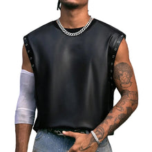 Load image into Gallery viewer, Leather Sleeveless Grommet Top