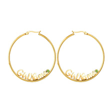 Load image into Gallery viewer, Custom Name Hoop Earrings-Modern Baby Las Vegas
