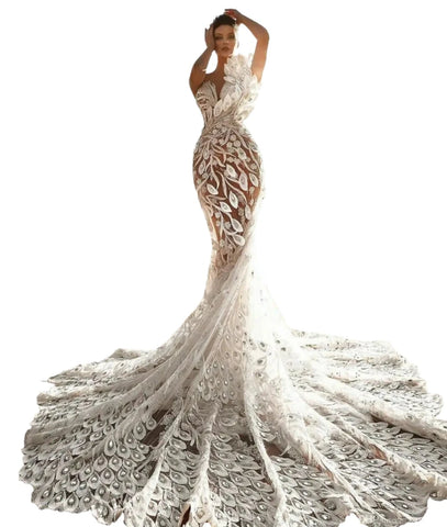 Luxury 3D Pearl Beaded Flower Petal Dress-Modern Baby Las Vegas