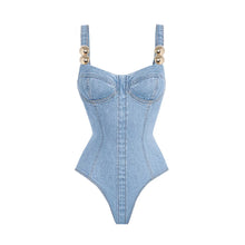 Load image into Gallery viewer, Printed Denim Swimsuit Collection