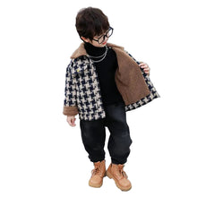 Load image into Gallery viewer, Blue Houndstooth Patch Coat