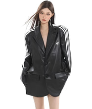 Load image into Gallery viewer, Striped Leather Blazer Jacket-Modern Baby Las Vegas