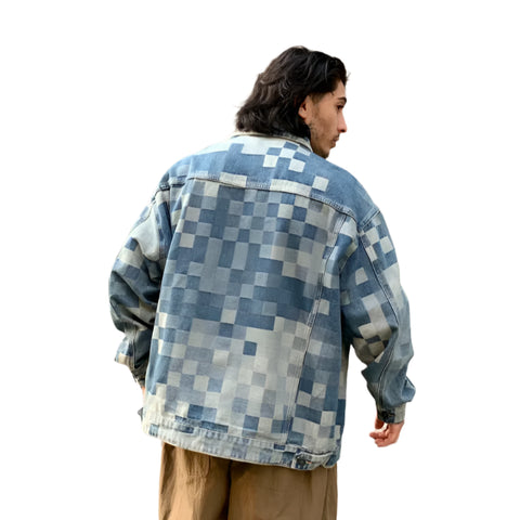 Checker Denim Jacket-Modern Baby Las Vegas