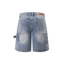 Load image into Gallery viewer, Distressed Crystal Denim Shorts-Modern Baby Las Vegas