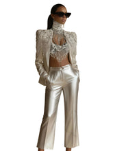 Load image into Gallery viewer, Pearl Drip Satin Suit