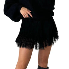 Load image into Gallery viewer, Pleated Lace Mini Skirt