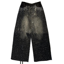 Load image into Gallery viewer, Wide-Leg Crystal Speckled Denim Jeans