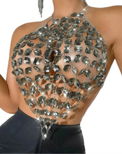 Load image into Gallery viewer, Crystal Chain Halter Tank Top