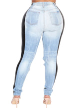 Load image into Gallery viewer, Patch Leather Ripped Denim Jeans-Modern Baby Las Vegas