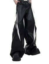 Load image into Gallery viewer, Wide Leg Patch Leather Pants-Modern Baby Las Vegas