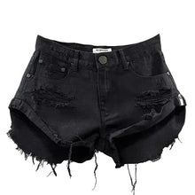 Load image into Gallery viewer, Distressed Mini Denim Shorts