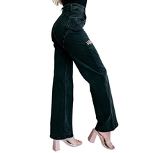 Load image into Gallery viewer, Crystal Lined Hollow Out Denim Jeans-Modern Baby Las Vegas