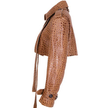 Load image into Gallery viewer, Short Croc Leather Jacket-Modern Baby Las Vegas