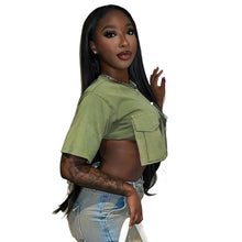 Load image into Gallery viewer, Irregular Pocket Crop Top-Modern Baby Las Vegas