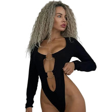 Load image into Gallery viewer, Hollow Out Metal Ring Bodysuit