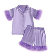 Load image into Gallery viewer, Satin Lined Pajama Shorts Set