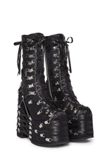 Load image into Gallery viewer, Satin Lace-Up Bandage Platform Boots-Modern Baby Las Vegas