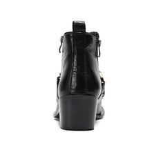 Load image into Gallery viewer, Black Gold Accent Chain Boots-Modern Baby Las Vegas