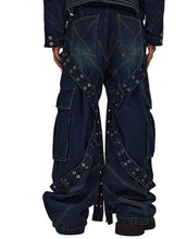 Load image into Gallery viewer, Metal Circle Ribbon Denim Jeans-Modern Baby Las Vegas