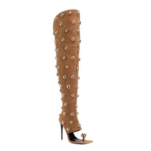 Load image into Gallery viewer, Square-Toe Rivet Sandal Boots-Modern Baby Las Vegas