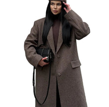 Load image into Gallery viewer, Brown Wool Coat