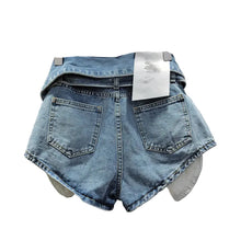 Load image into Gallery viewer, Distressed Pop Out Folded Denim Shorts