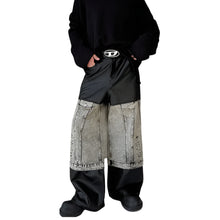 Load image into Gallery viewer, Patch Denim Leather Pants-Modern Baby Las Vegas