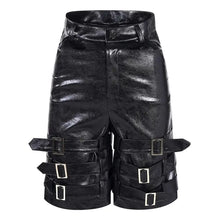 Load image into Gallery viewer, Black Buckle Leather Shorts