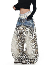Load image into Gallery viewer, 3D Print Patch Faded Leopard Denim Jeans