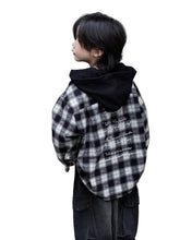 Load image into Gallery viewer, Hooded Plaid Jacket Top