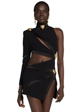 Load image into Gallery viewer, Hollow Out Side Split Tiger Button Dress-Modern Baby Las Vegas