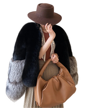 Load image into Gallery viewer, Color Sleeve Fur Coat