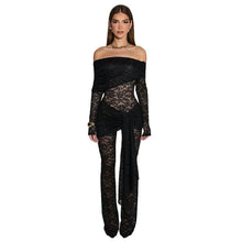 Load image into Gallery viewer, Lace Off The Shoulder Jumpsuit